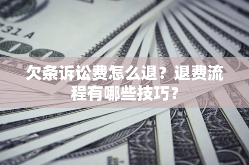 武汉欠条诉讼费怎么退？退费流程有哪些技巧？