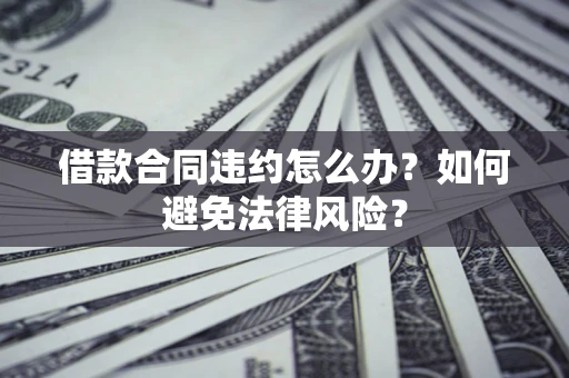 武汉借款合同违约怎么办？如何避免法律风险？