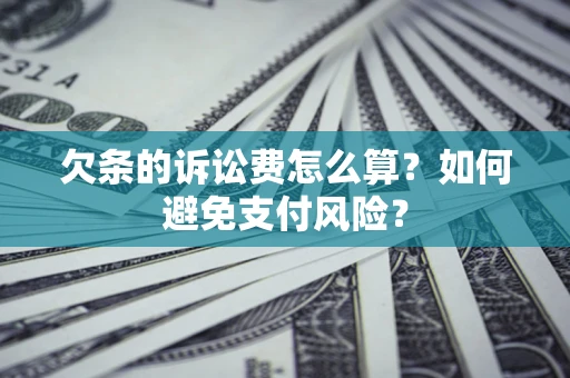武汉欠条的诉讼费怎么算？如何避免支付风险？